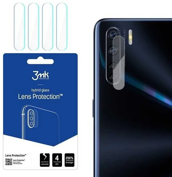 HIBRIDINIS STIKLAS 3MK LANKSUS STIKLAS OPPO A91 OBJEKTAS KAMERAI 4 Vnt.