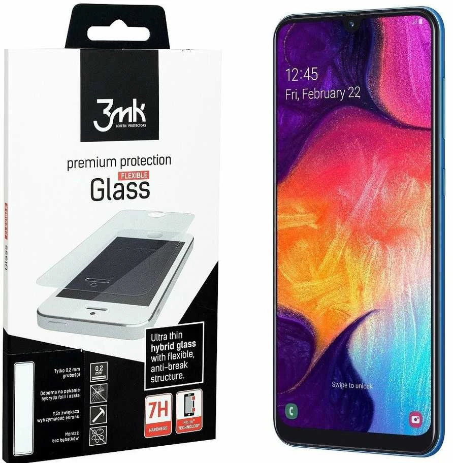 3MK FlexibleGlass ekrano apsauga, Samsung, Galaxy A50, hibridinis stiklas, skaidrus