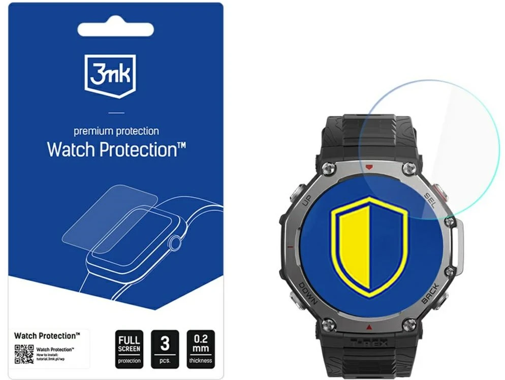 3Mk apsauginis hibridinis stiklas 3mk laikrodžio apsauga „FlexibleGlass“, skirtas „Amazfit T-Rex 3“