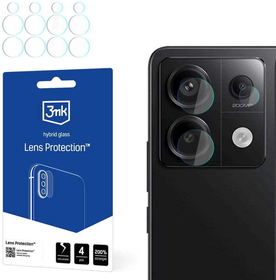 Hibridinis stiklas kamerai / objektyvui Xiaomi Redmi Note 13 Pro 5G 3mk lankstus stiklo lęšis