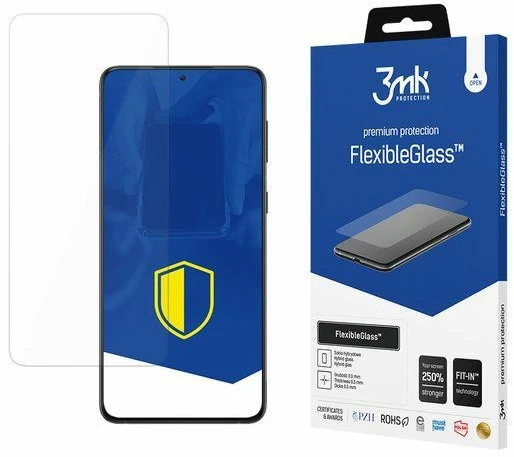 3MK FlexibleGlass Samsung, Galaxy S21, hibridinis stiklas, skaidrus ekrano apsauginis sluoksnis