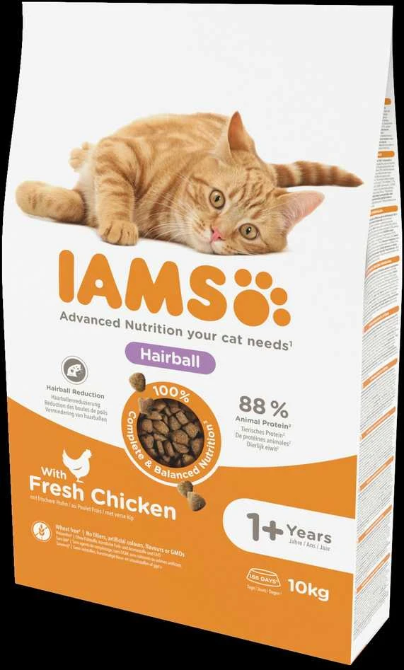 IAMS Adult Cat Hairball (vištiena) 10kg