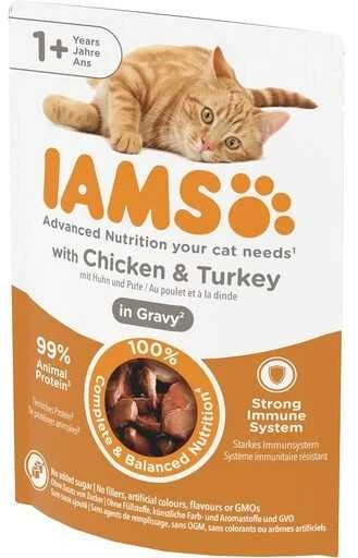 Iams Delight konservai katėms su vištiena ir kalakutiena, 85 g