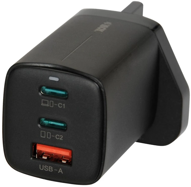 iBOX C-65 Juodas, GaN 65W universalus įkroviklis su JK kištuku