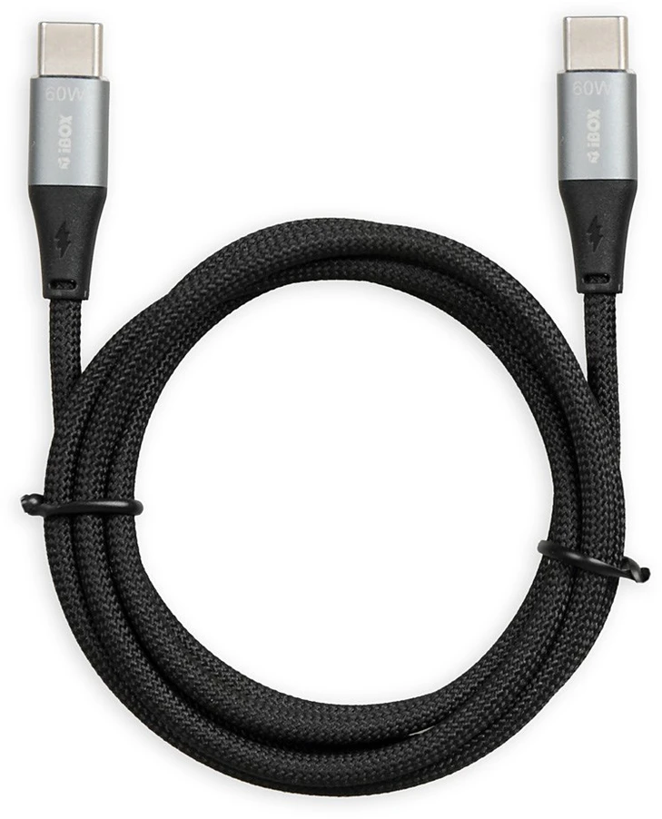 IBOX USB-C CABLE 60W 1M Juodas