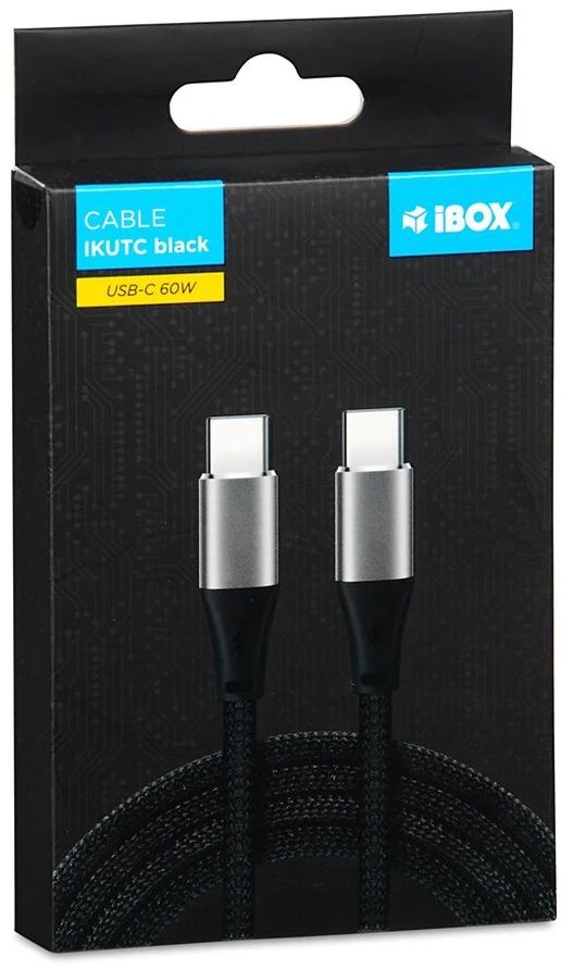 IBOX USB-C CABLE 60W 1M Juodas