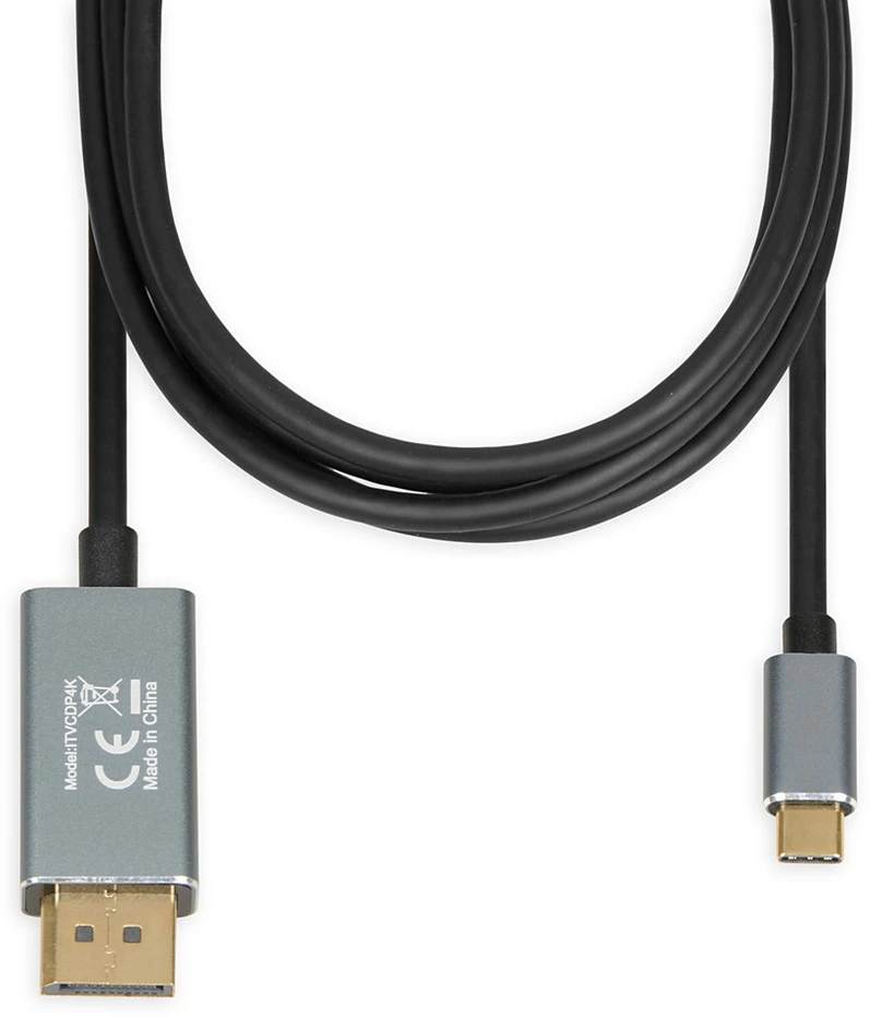 Adapteris - iBox ITVCDP4K 1.8m USB Type-C į DisplayPort 3840x2160 60Hz Juodas