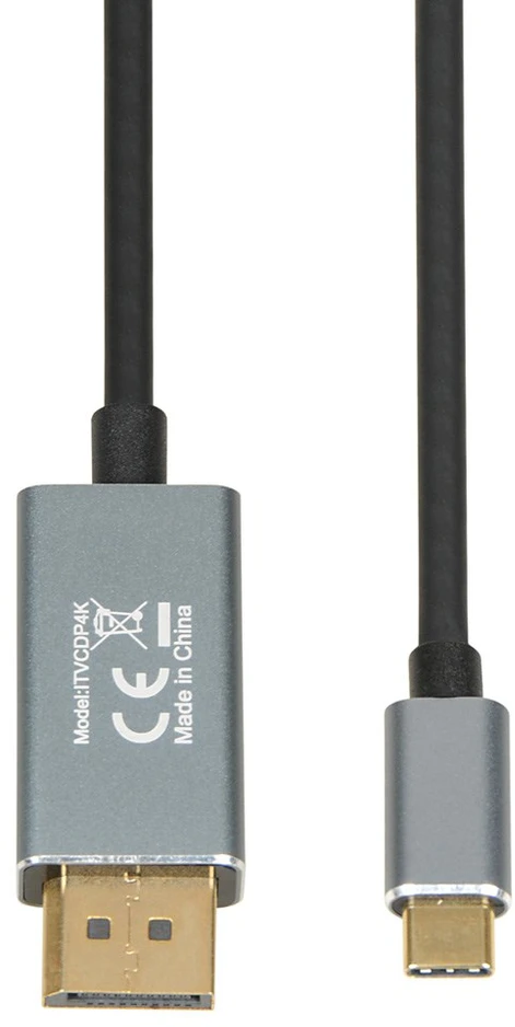 Adapteris - iBox ITVCDP4K 1.8m USB Type-C į DisplayPort 3840x2160 60Hz Juodas