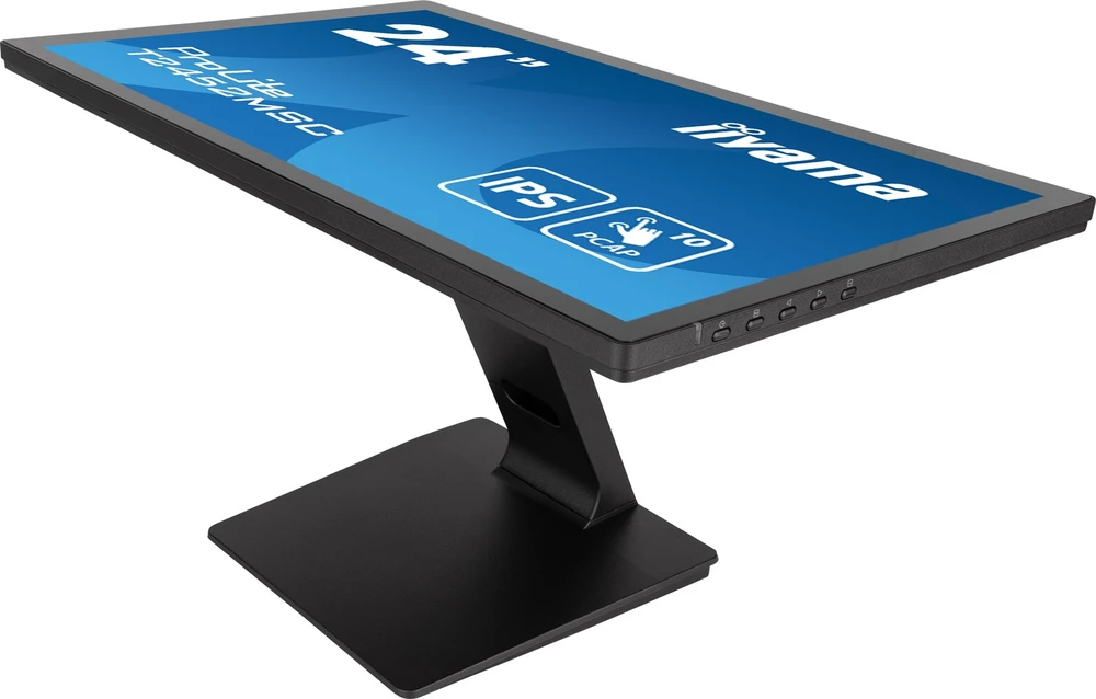 Monitorius „Iiyama“ 24 colių prijungtas PCAP 10P Touch, 1920 x 1080, IPS skydelis, plokščias rėmelis be stiklo, HDMI, ekrano prievadas, 360 cd/m² (su lietimu), USB šakotuvas 2x 3.0, garsiakalbiai, įmontuota interneto kamera ir mikrofonas