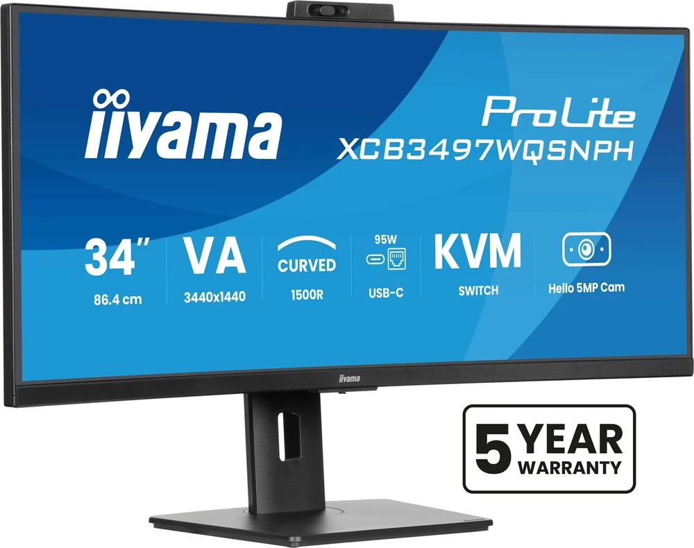 Monitorius iiyama ProLite XCB3497WQSNPH-B1 - 120Hz | UWQHD | 34'' | VA | 0.4ms