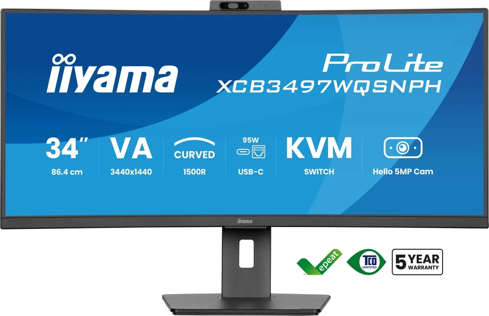 Monitorius iiyama ProLite XCB3497WQSNPH-B1 - 120Hz | UWQHD | 34'' | VA | 0.4ms