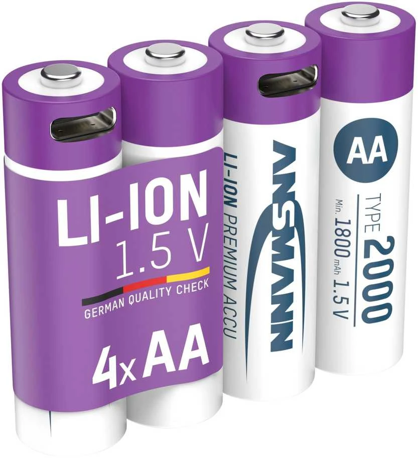 Įkraunami elementai ANSMANN AA, 1800 mAh, 1,5V, 4 vnt.