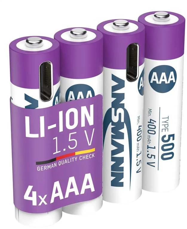 Įkraunami elementai ANSMANN AAA, 400 mAh, 1,5V, 4 vnt.