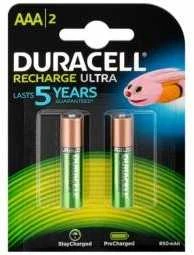 Įkraunami elementai DURACELL AAA, 850 mAh, 2 vnt.