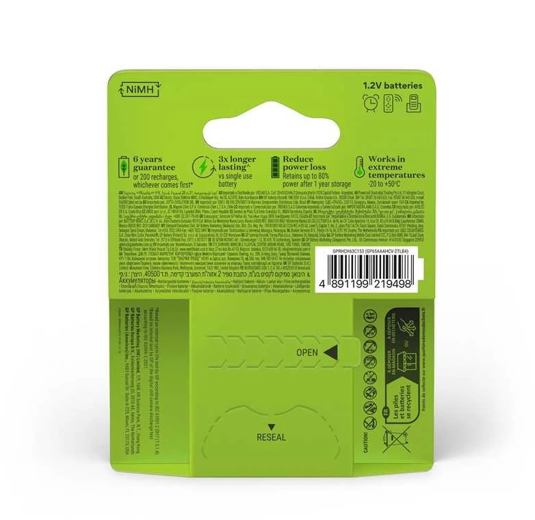 Įkraunami elementai GP RECHARGE AAA, 650mAh, 4 vnt.