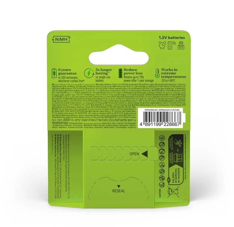 Įkraunami elementai GP RECHARGE AAA, 800mAh, 4 vnt.