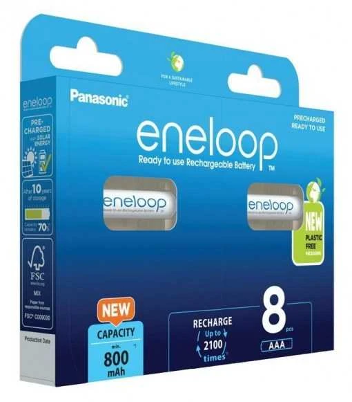 Įkraunamos baterijos PANASONIC ENELOOP AAA 800 mAh 8 vnt (BK-4MCDE/8HH)