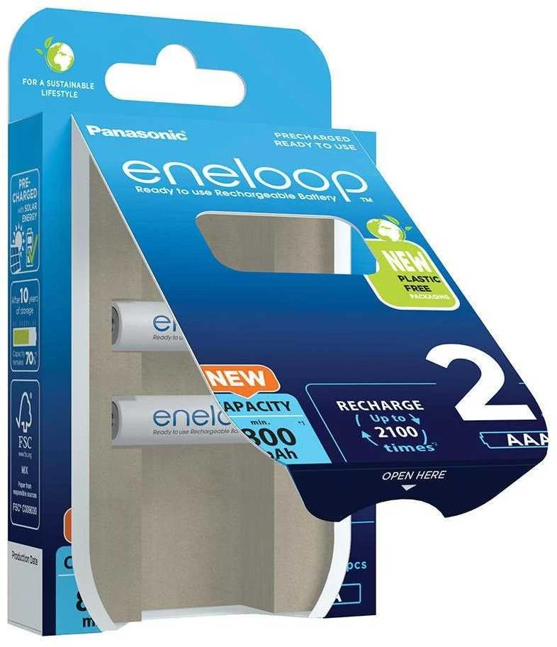 Įkraunamos baterijos PANASONIC ENELOOP AAA 800 mAh 2 vnt (BK-4MCDE/2CP)