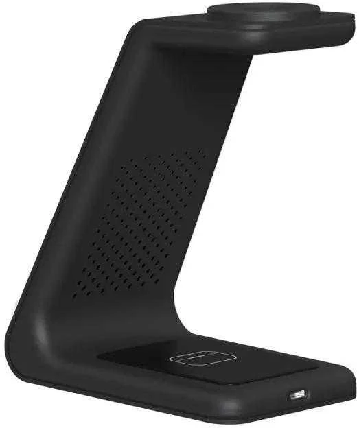 Įkrovimo stotelė Tech-Protect QI15W-A36 3in1 skirta Apple – juodos spalvos