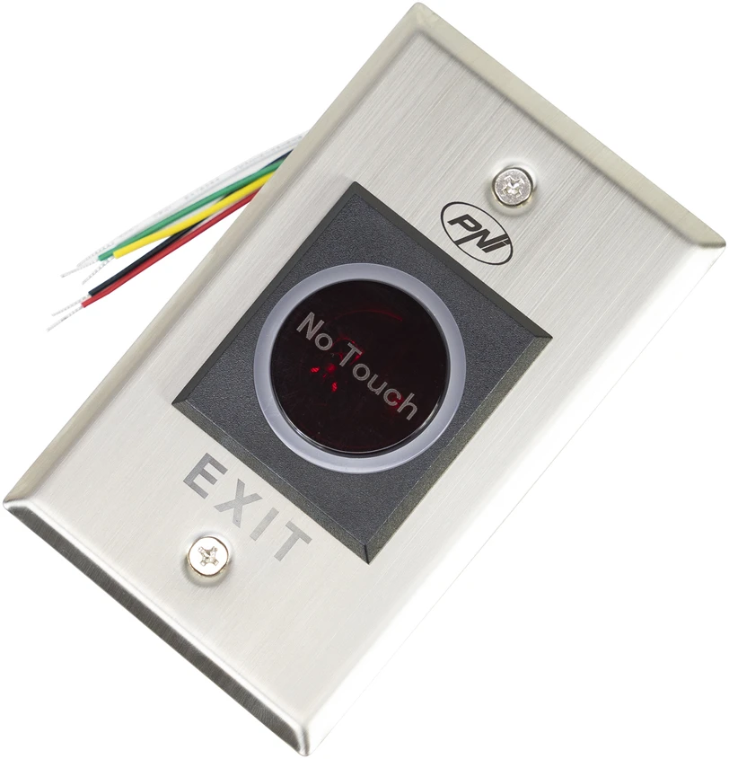 Įleidžiamas praėjimo jungiklis PNI PB103, bekontaktis, NO/NC/COM, 12V/24V DC, būsenos LED, metalinis, 5 laidai