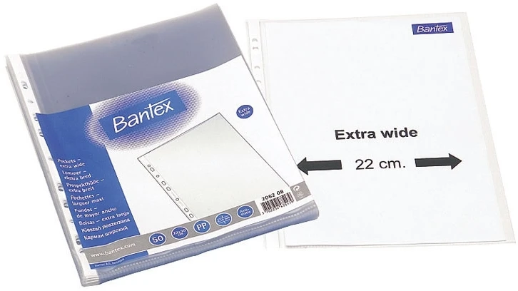 Įmautės Bantex Maxi, A4+ (22x30cm), 100 mikr., matinės (50) 0809-203