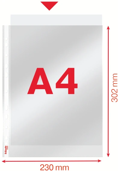 Leitz Įmautės Esselte, A4, 40 mikr., blizgios (100) 0809-103