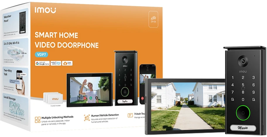 Imou VDP7 vaizdo telefonspynės sistema 5 MP 17,8 cm (7″) Juoda