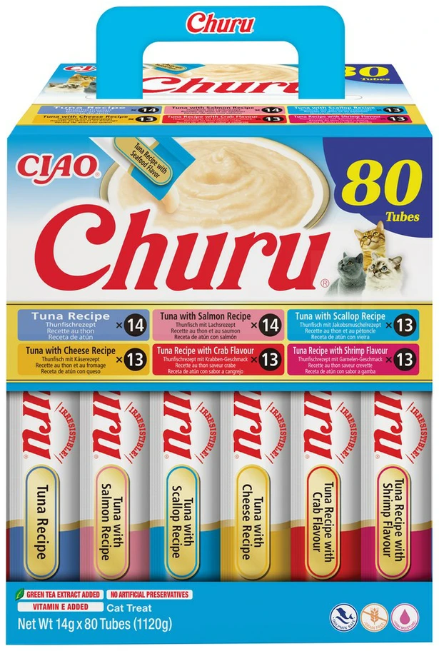 Inaba Ciao INABA Churu Tuna mix – skanėstas katėms – 80x14g