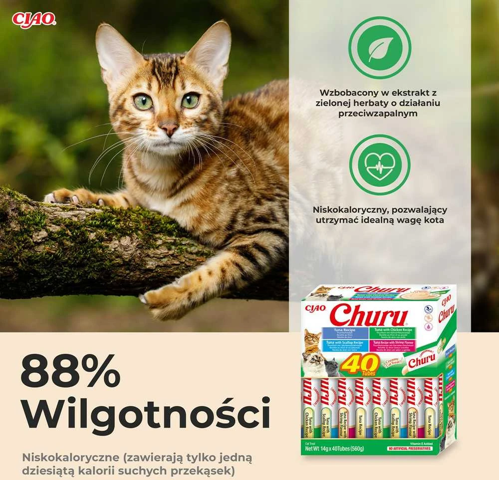 INABA CAT CHURU VARIETIES tuno skanėstas katėms 40x14 g