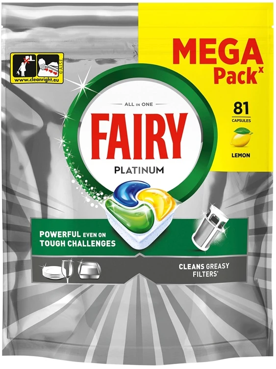 Indaplovių valiklis-kapsulės Platinum Fairy 81vnt. All in One