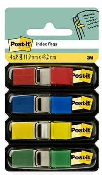 3M Lipnūs žymekliai Post-it, keičiami, 11,9 x 43,1 mm, 4 spalvos