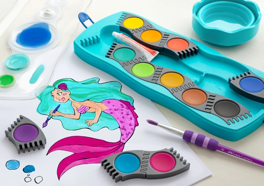 Indelis vandeniui Faber-Castell Clic&Go, turkio spalvos
