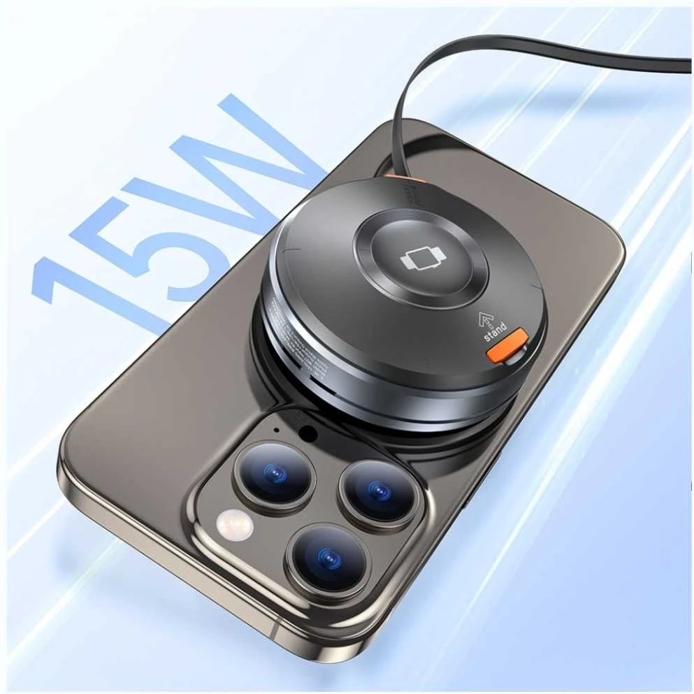 Belaidis įkroviklis 3-in-1 AWEI W27 15W with USB-C cable Fast Charging juodos spalvos
