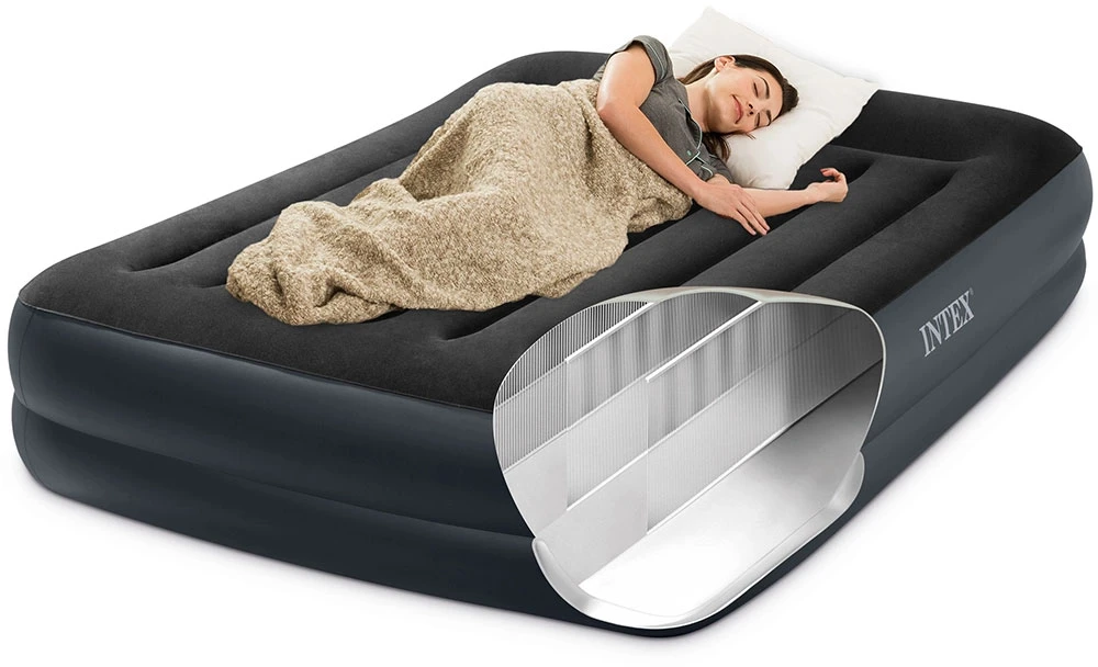 Pripučiamas čiužinys - lova INTEX Pillow Rest (Queen) Dura Beam 203x152x42 64124
