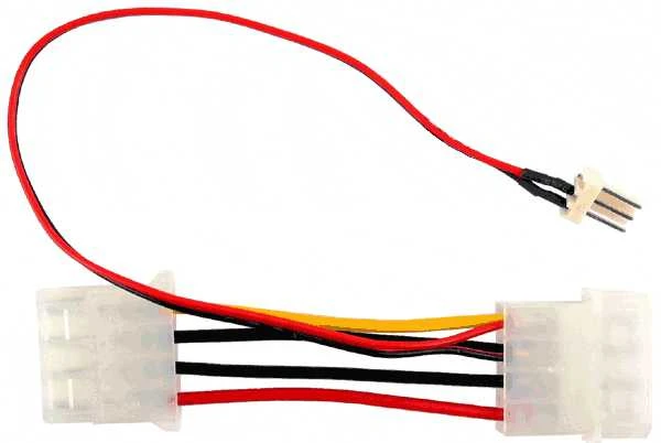 Inline Įmontuotas 3 kontaktų į 4 kontaktų „Molex“ ventiliatoriaus adapterio kabelis