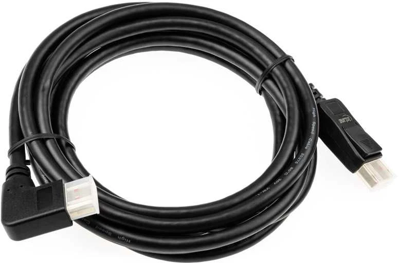 „InLine 8K“ (UHD-2) „DisplayPort“ kabelis, stačiu kampu, juodas - 3 m