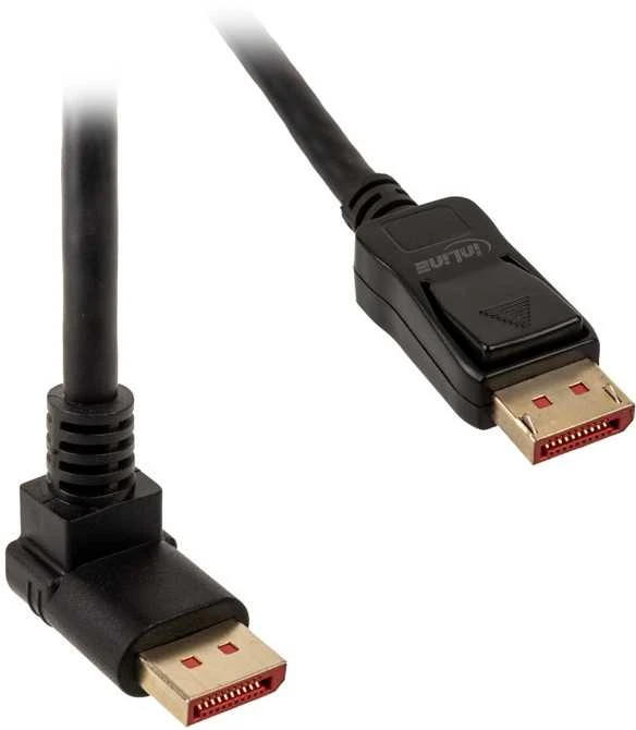 „InLine 8K“ (UHD-2) „DisplayPort“ kabelis, į viršų nukreiptas, juodas – 1 m