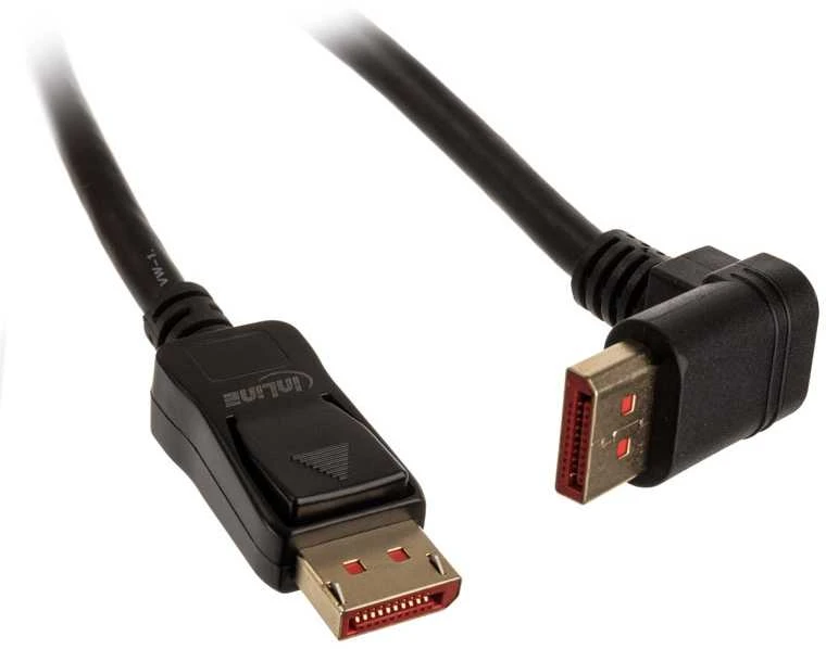 „InLine 8K“ (UHD-2) „DisplayPort“ kabelis, į viršų nukreiptas, juodas – 2 m