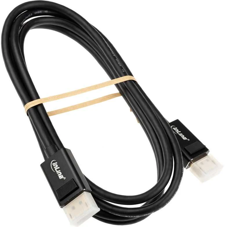 „InLine DisplayPort 2.0“ kabelis, 8K4K UHBR, juodas – 2 m