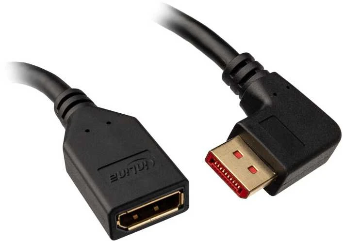 „InLine DisplayPort“ adapterio kabelis, 8K4K, stačiu kampu, Ø 0,15 m
