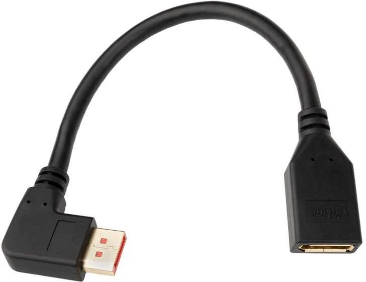 „InLine DisplayPort“ adapterio kabelis, 8K4K, stačiu kampu, Ø 0,15 m