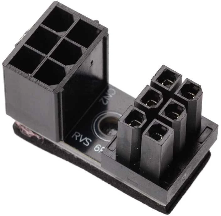 Inline Internal Grafikos plokštė Power Adapteris, ATX 6-pin Plug / Socket (rotated)