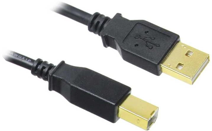 InLine USB 2.0 Cable, A to B, auksinis-plated, juodas – 1m