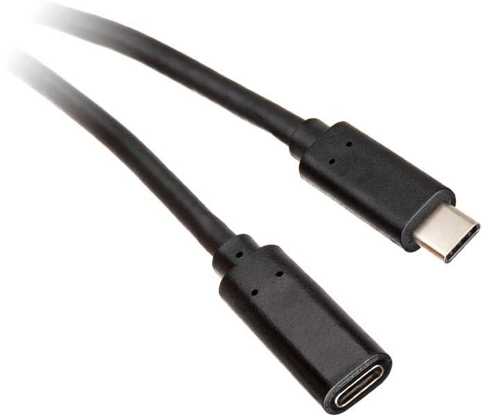 Inline USB 3.2 Gen 2 prailginimo kabelis, USB C tipo, juodas - 2 m