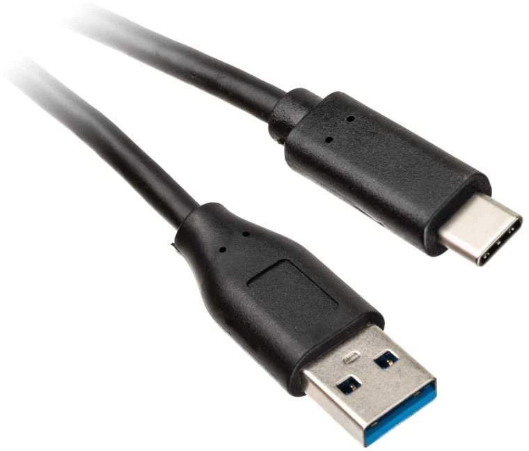 Inline USB 3.2 Gen.2 kabelis, C tipo į A tipo kištuką/kištuką, juodas - 0.5m