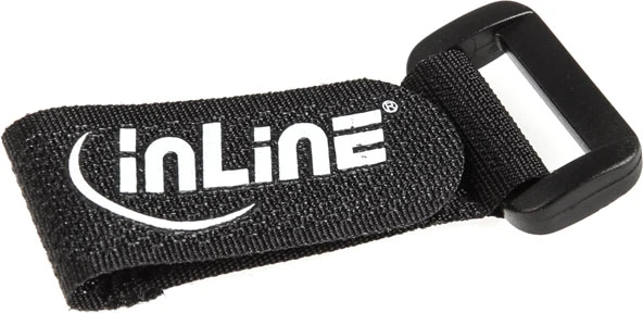 InLine Klettschlaufen 20x100mm, 10er – juodos spalvos