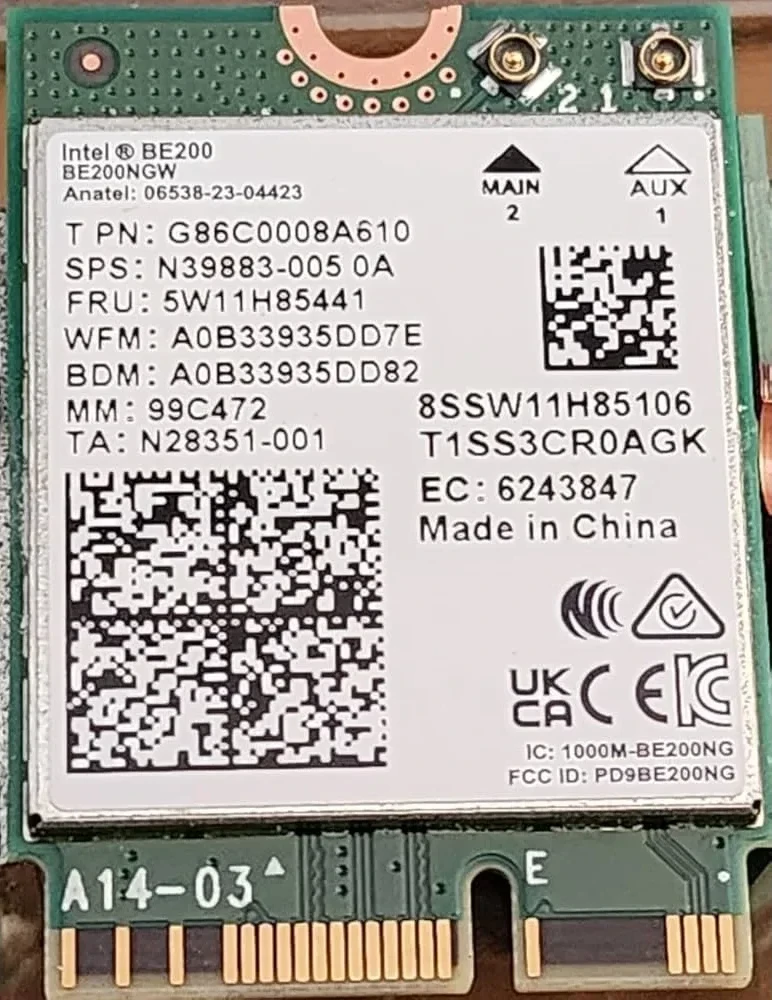 INTEL WI-FI 7 BE200 2230 2x2 BE+BT be vP