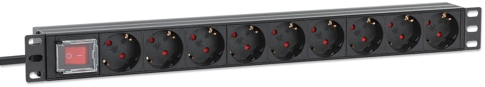 Intellinet 715133 Maitinimo juosta Rack 1U 9x Schuko lizdai, 4000W