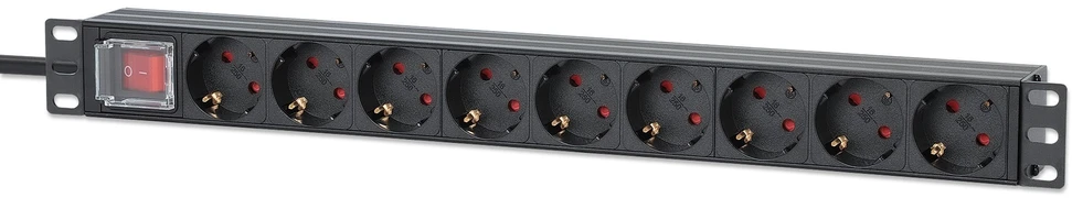 Intellinet 715133 Maitinimo juosta Rack 1U 9x Schuko lizdai, 4000W