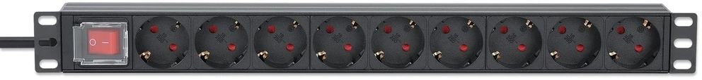 Intellinet 715133 Maitinimo juosta Rack 1U 9x Schuko lizdai, 4000W